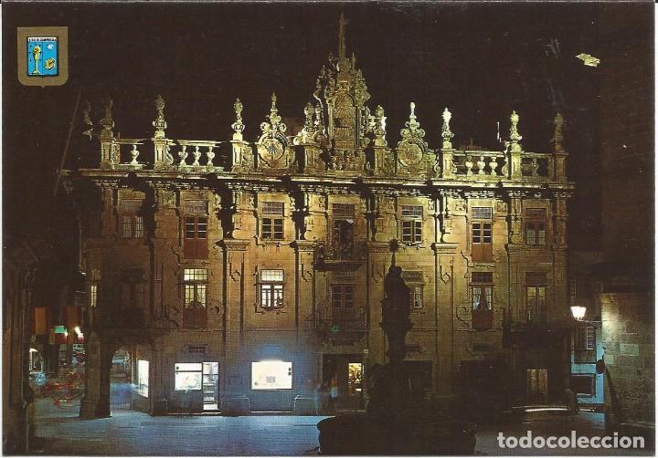 Postales: [POSTAL] Nocturna Casa del Cabildo. Plaza de Plater&iacute;as Santiago de Compostela (Coru&ntilde;a) (s/ circular)