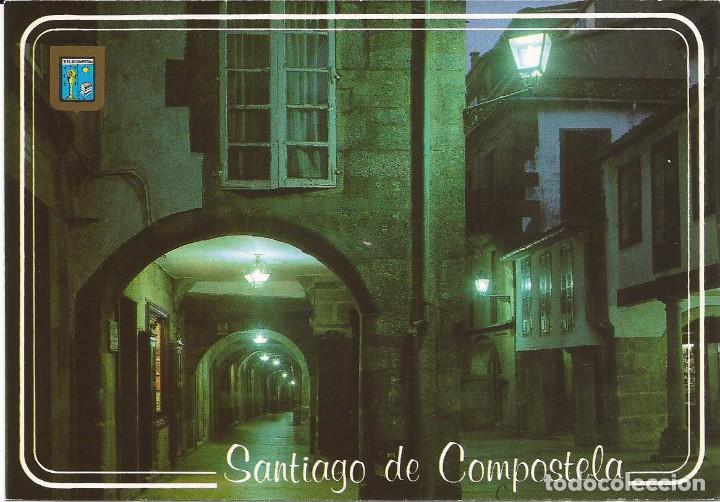 Postales: [POSTAL] Arcos de la Rua del Villar. Nocturna. Santiago de Compostela (Coru&ntilde;a) (s/ circular)