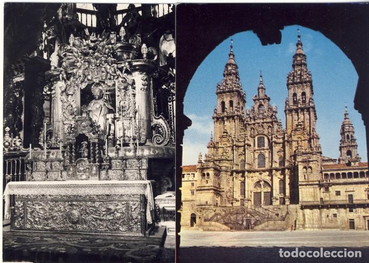Postales: CORU&Ntilde;A.- SANTIAGO DE COMPOSTELA.- LA CATEDRAL Y ATAR MAYOR.-