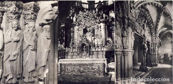 Postales: CORU&Ntilde;A.- SANTIAGO DE COMPOSTELA.- LA CATEDRAL Y ATAR MAYOR Y P&Oacute;RTICO DE LA GLORIA.-