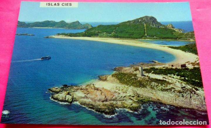 Postales: POSTAL - ISLAS CIES - RIA DE VIGO - VISTA A&Eacute;REA - N&ordm; 3179 POSTALES FAMA