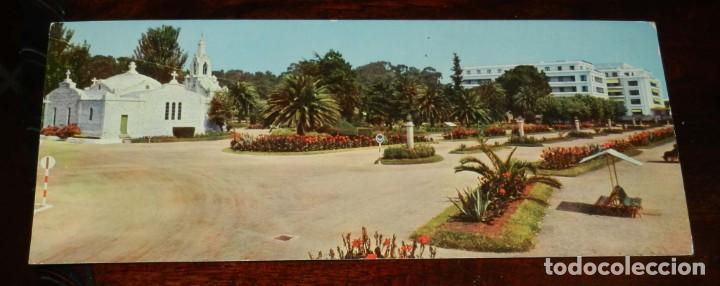 Postales: FOTO POSTAL DE LA TOJA, JARDINES Y CAPILLA DEL BALNEARIO. Fotografias de A.Campa&ntilde;&aacute; y J.Puig Ferr&aacute;n.