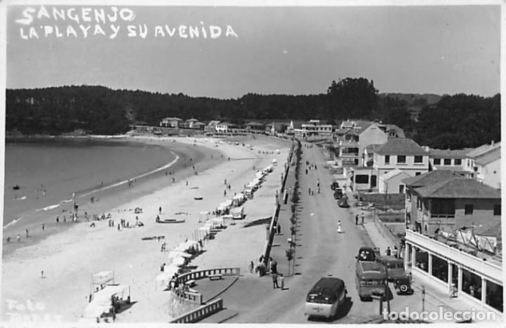 Postales: SANGENJO.- LA PLAYA Y SU AVENIDA