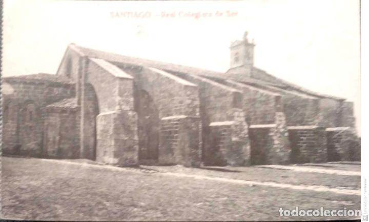 Postales: Santiago. Real Colegiata de Sar. El Sol, Papeler&iacute;a. Nueva. Blanco/Negro