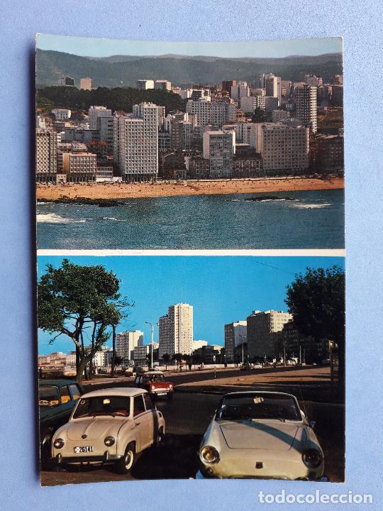 Postales: La Coru&ntilde;a. Playa de Riazor. 2 Vistas. - Foto 1