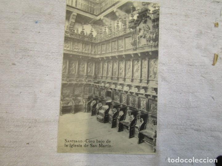 Postkarten: POSTAL SANTIAGO COMPOSTELA - CORO BAJO IGLESIA SAN MARTIN - EDI EL SOL S/C DIVIDIDA + INFO