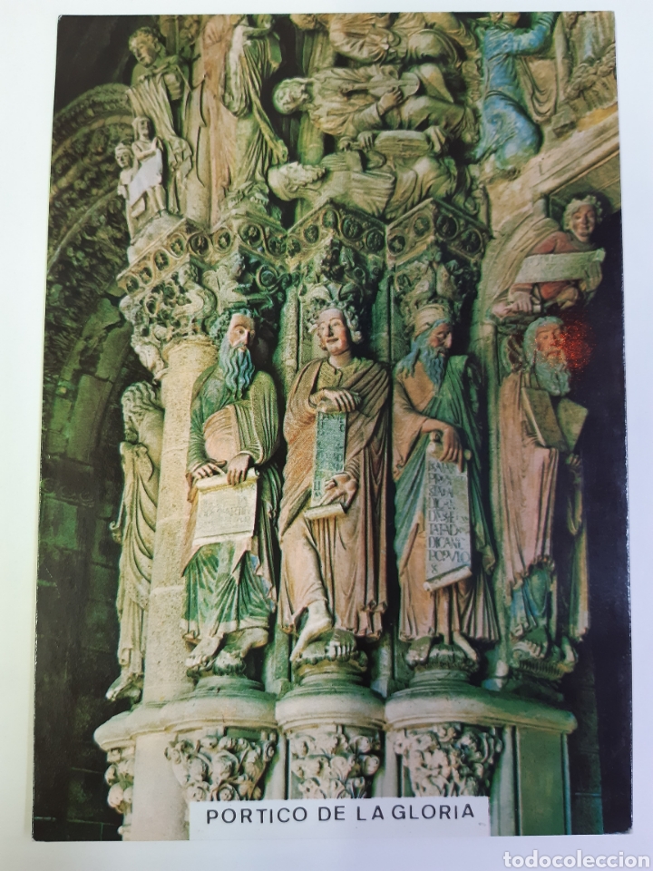 Postales: Postal de Santiago de Compostela. Catedral. P&oacute;rtico de la Gloria. Profetas.