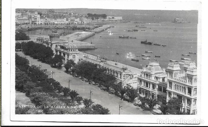 Postales: CORU&Ntilde;A -POSTAL ANTIGUA DE Avd. DE LA MARINA Y KIOSCO - NUEVA