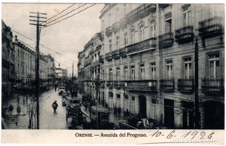 Postales: BONITA POSTAL - ORENSE - AVENIDA DEL PROGRESO - Foto 1