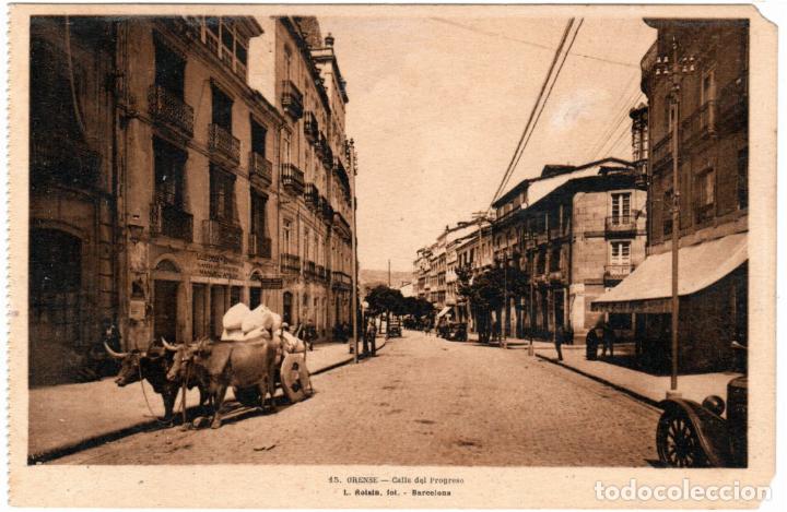 Postales: BONITA POSTAL - ORENSE - CALLE DEL PROGRESO - Foto 1