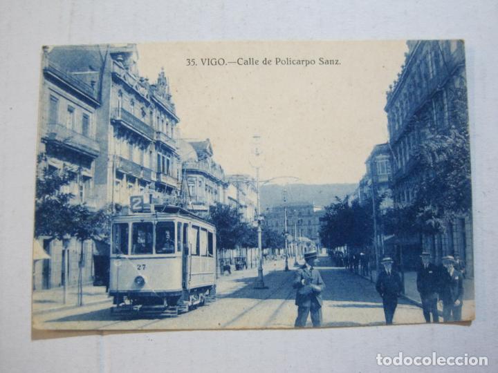 Cartes Postales: VIGO-CALLE POLICARPO SANZ-TRANVIA-GRAFOS-35-POSTAL ANTIGUA-(74.311)