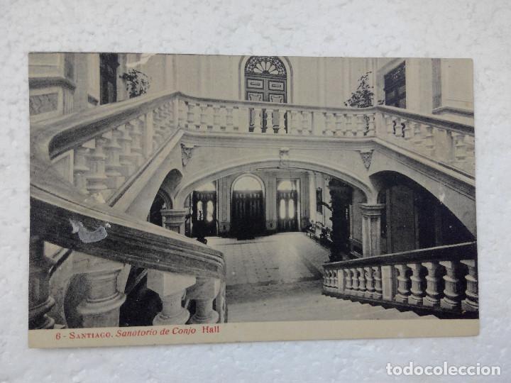Postkarten: POSTAL SANATORIO DE CONJO - HALL - SANTIAO DE COMPSTELA - ESCRITA EL 13-1-1937