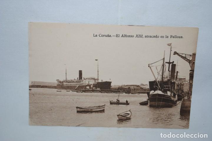 Postales: BUQUE ALFONSO XIII, ATRACADO EN LA PALLOZA.