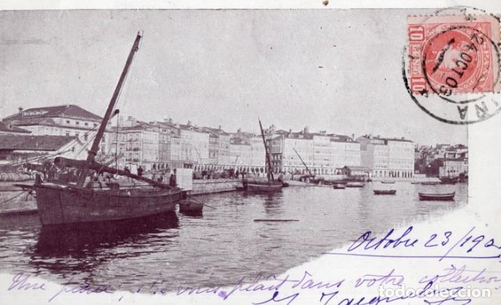 Postales: coru&ntilde;a. muelle de la marina - Foto 1