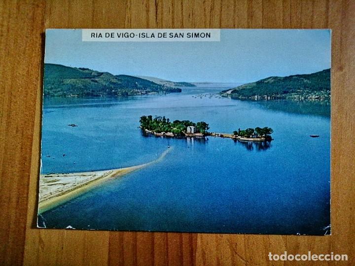 Postales: POSTAL - RIA DE VIGO - ISLA DE SAN SIM&Oacute;N.