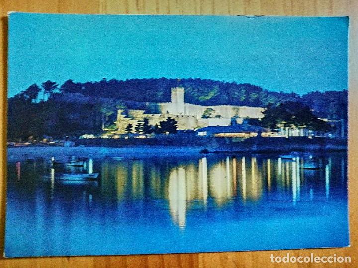 Postales: POSTAL - BAYONA LA REAL (PONTEVEDRA) - CASTILLO DE MONTREAL - NOCTURNA.