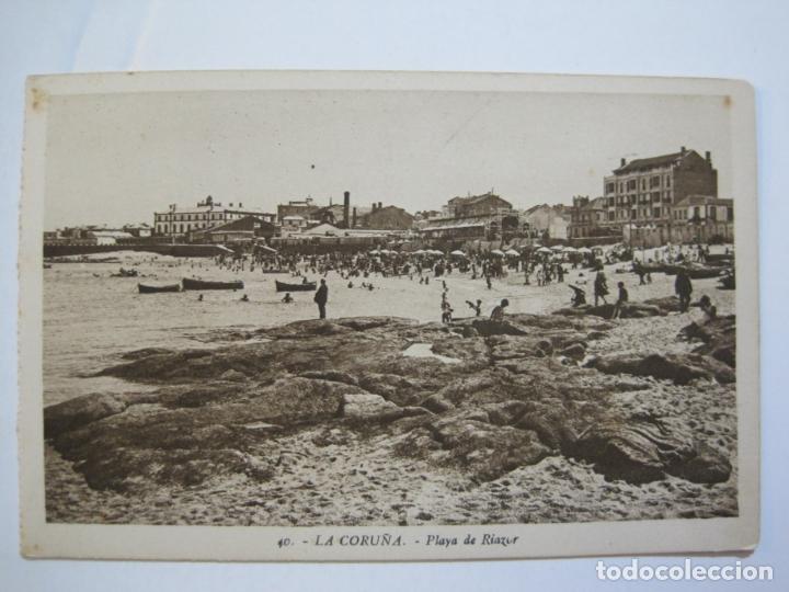 Postales: LA CORU&Ntilde;A-PLAYA DE RIAZOR-ROISIN-40-POSTAL ANTIGUA-(75.993)