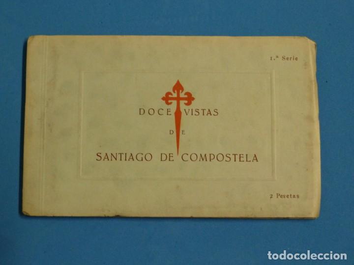 Postales: Carpeta postales. Doce vistas de Santiago de Compostela. 2&ordf; Serie. Completo.