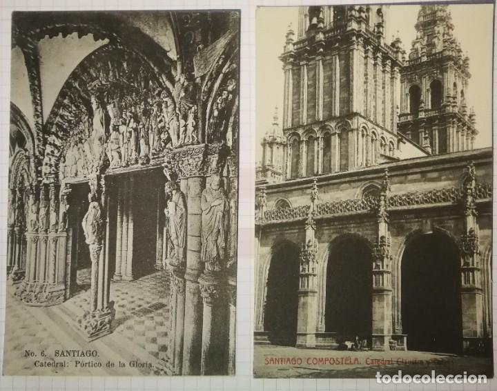Postales: 2 Un. Galicia. Coru&ntilde;a. Santiago de Compostela. P&oacute;rtico claustro. Edit. Int. Express 6 Thomas 384 S/C