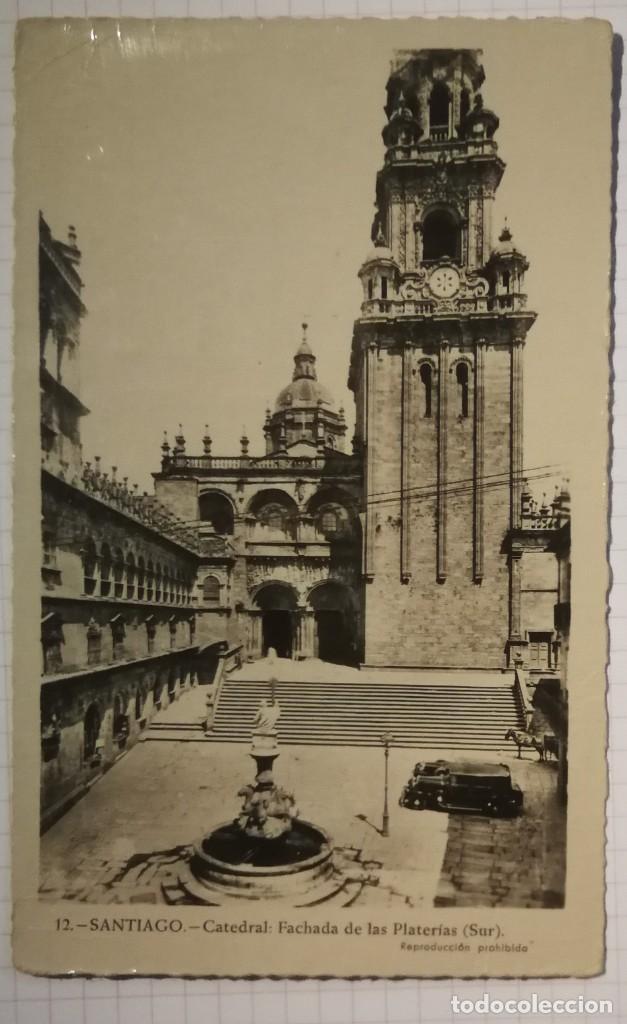 Postales: Galicia. Coru&ntilde;a. Santiago de Compostela. Catedral. Fachada Plater&iacute;as. Sin editor. S/C. Muy bien.