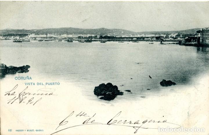 Postkarten: Coru&ntilde;a. Vista del puerto. 681 Hauser y Menet