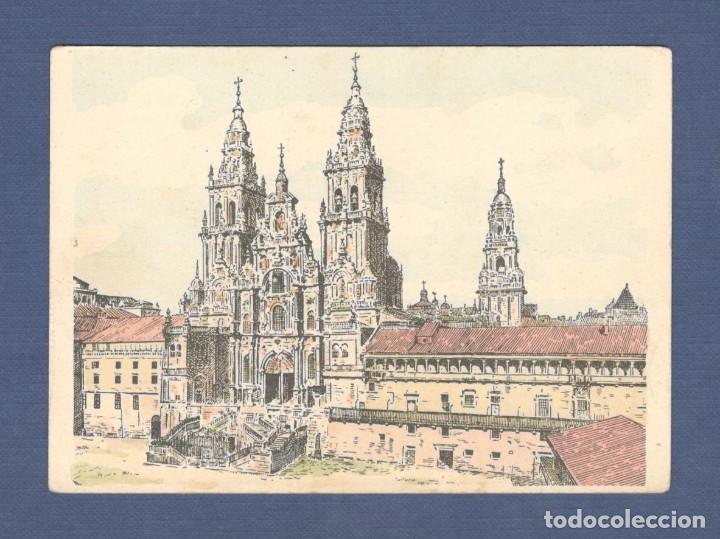 Cartoline: FACHADA DEL OBRADOIRO DE LA CATEDRAL DE SANTIAGO. TARJETA - Col. MONUMENTOS HIST&Oacute;RICOS SERIE I NUM 2