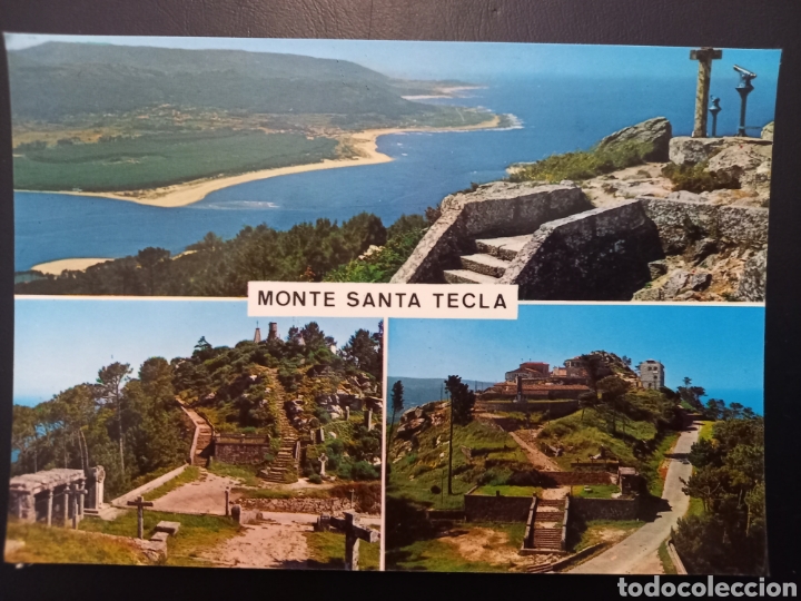 Postales: Postal de. La guardia. Monte Santa tecla.vistas. diferentes.