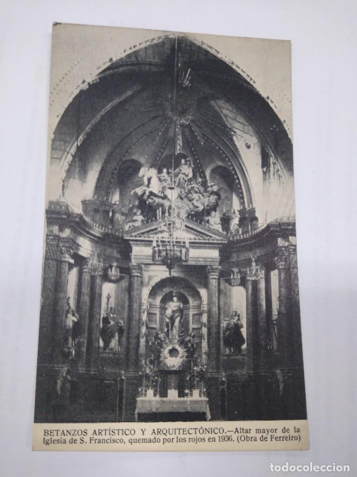 Cartoline: Betanzos Art&iacute;stico y Arquitect&oacute;nico Altar Mayor Iglesia de S. Francisco, quemado por los Rojos 1936