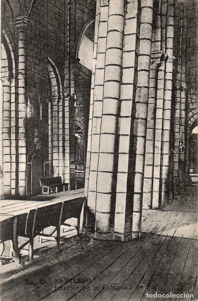 Cartoline: N&ordm; 22-SANTIAGO. Interior de la Colegiata de Sap. Sin circular. ED. LA INTERNACIONAL EXPRESS.