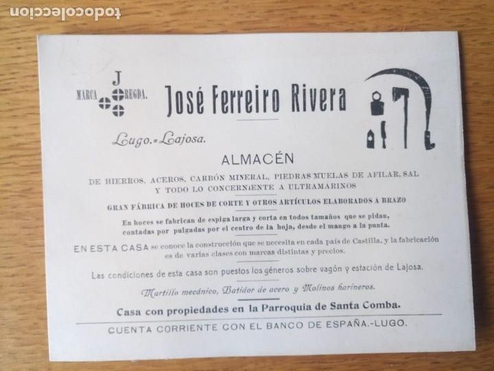 Postales: Antigua postal publicitaria 1900 ferreter&iacute;a lugo