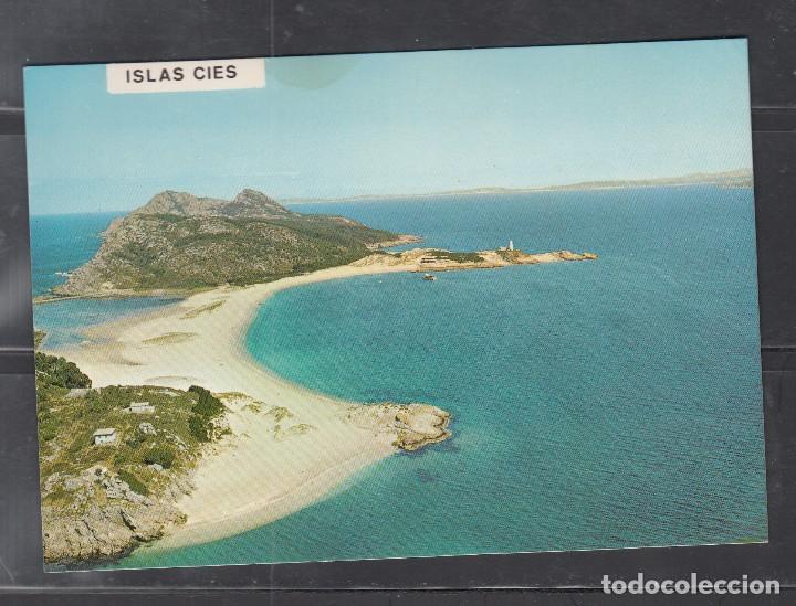 Postales: 3114.- ISLAS CIES - RIA DE VIGO. VISTA A&Eacute;REA