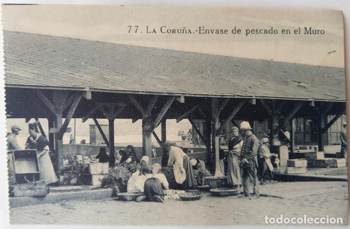 Postales: LA CORU&Ntilde;A ENVASADO DE PESCADO EN EL MURO - Foto 1