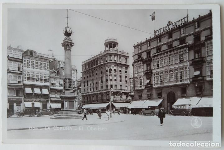 Postales: LA CORU&Ntilde;A PLAZA DEL OBELISCO ED. UNIQUE - Foto 1