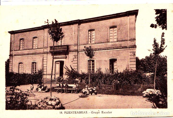 Postales: PUENTEAREAS (PONTEVEDRA) - GRUPO ESCOLAR - EDICI&Oacute;N JOS&Eacute; TRIGO, LIBRER&Iacute;A ESTANCO