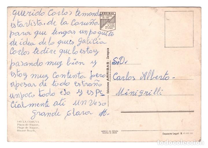 Postales: LA CORU&Ntilde;A (ESPA&Ntilde;A) // PLAYA DE RIAZOR // CIRCULADA - Foto 2