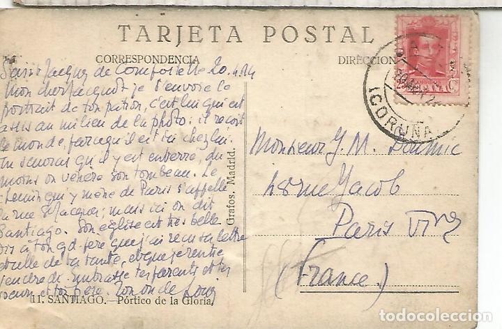 Postales: CORU&Ntilde;A SANTIAGO DE COMPOSTELA ESCRITA - Foto 2