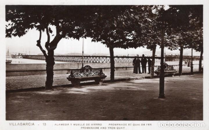 Cartoline: Villagarcia. 13 Alameda y Muelle de Hierro. Roisin