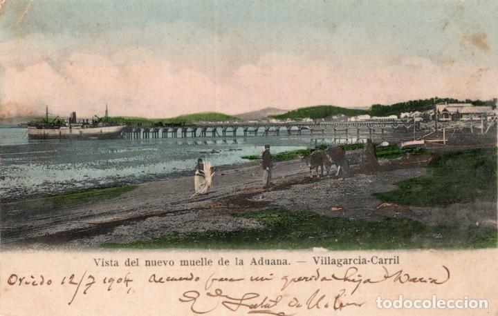 Cartoline: Villagarcia. Carril. Vista del Nuevo Muelle de la Aduana
