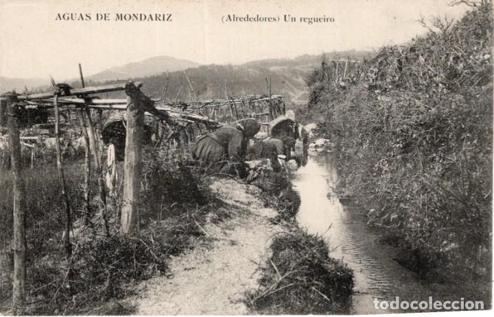 Postkarten: Aguas de Mondariz, Un Regueiro. Lavanderas