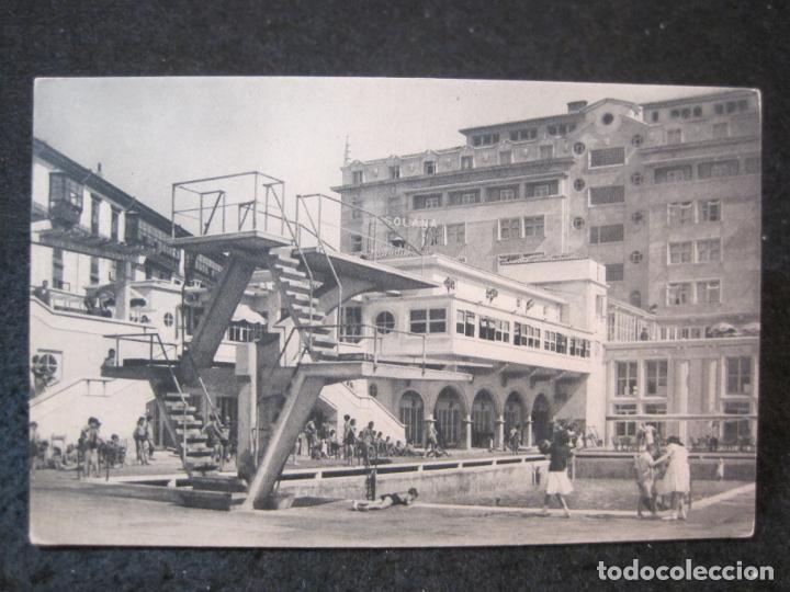 Cartoline: LA CORU&Ntilde;A-LA SOLANA-PISCINA Y HOTEL FINISTERRE-FOTO TORRES-POSTAL ANTIGUA-(83.373)