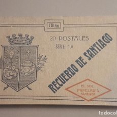 Postales: SANTIAGO DE COMPOSTELA CUADERNO 20 POSTALES COMPLETO PRIMERA SERIE EL SOL PAPELERIA. Lote 287389488