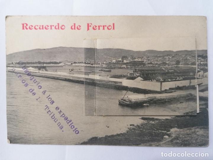 Postcards: POSTAL, RECUERDO DE FERROL, OBSEQUIO A LOS EXPEDICIONARIOS DE LA TRIBUNA, A&Ntilde;OS 20, 12 VISTAS
