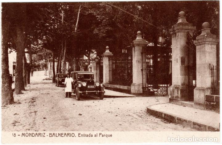 Postales: BONITA POSTAL - MONDARIZ (PONTEVEDRA) - BALNEARIO - ENTRADA AL PARQUE