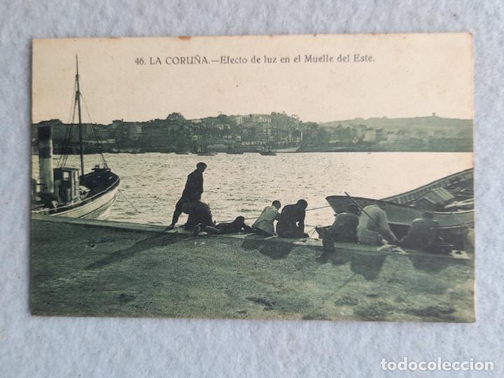 Postales: La Coru&ntilde;a. Efecto de Luz en el Muelle del Este. - Foto 1