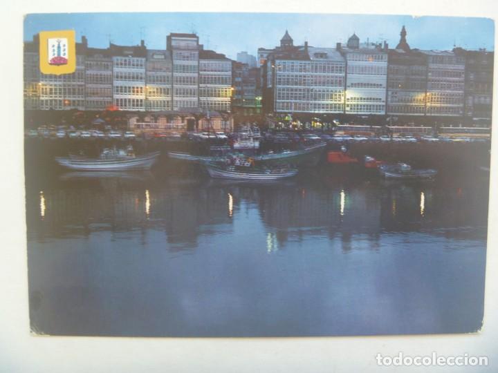 Postales: POSTAL DE LA CORU&Ntilde;A : DARSENA AL ATARDECER - Foto 1