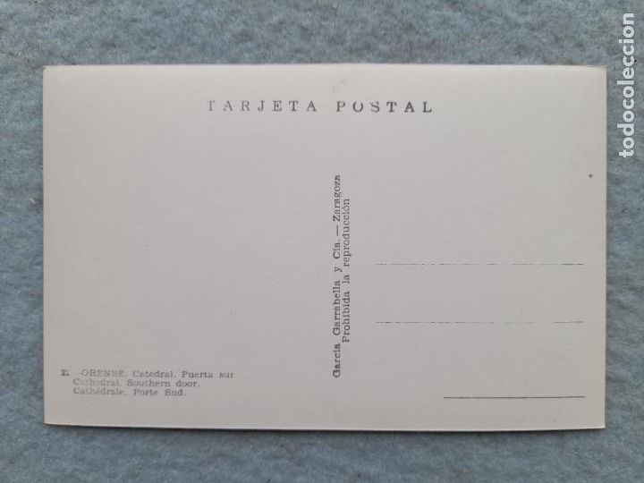 Postales: Orense. Catedral. Puerta Sur. - Foto 2