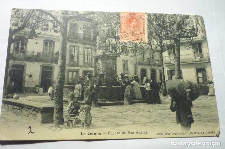 Postais: postal la coru&ntilde;a-fuente s.andres -circulada cm