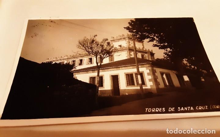 Postales: TORRES DE SANTA CRUZ (CORU&Ntilde;A). 1956. CIRCULADA