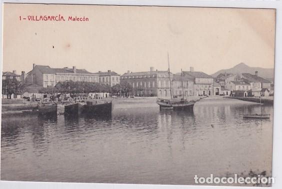 Postales: 1 Villagarcia Malec&oacute;n. Edici&oacute;n Eco de Arosa. Thomas 6157 Sin circular.