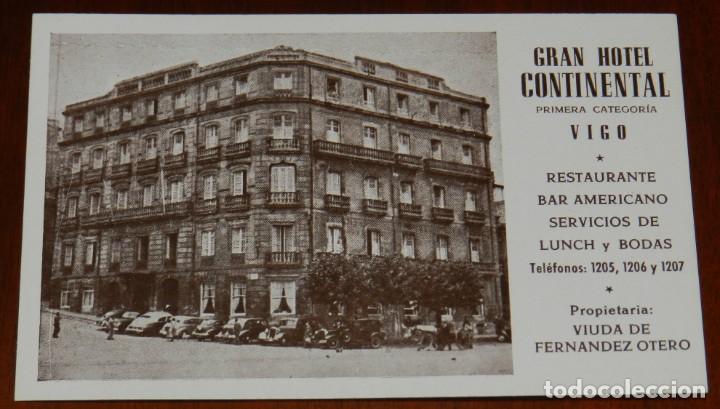Postcards: POSTAL DEL HOTEL CONTINENTAL VIGO, PROPIETARIA VIUDA DE FERNANDEZ OTERO, ED. GUTENBERG, NO CIRCULADA